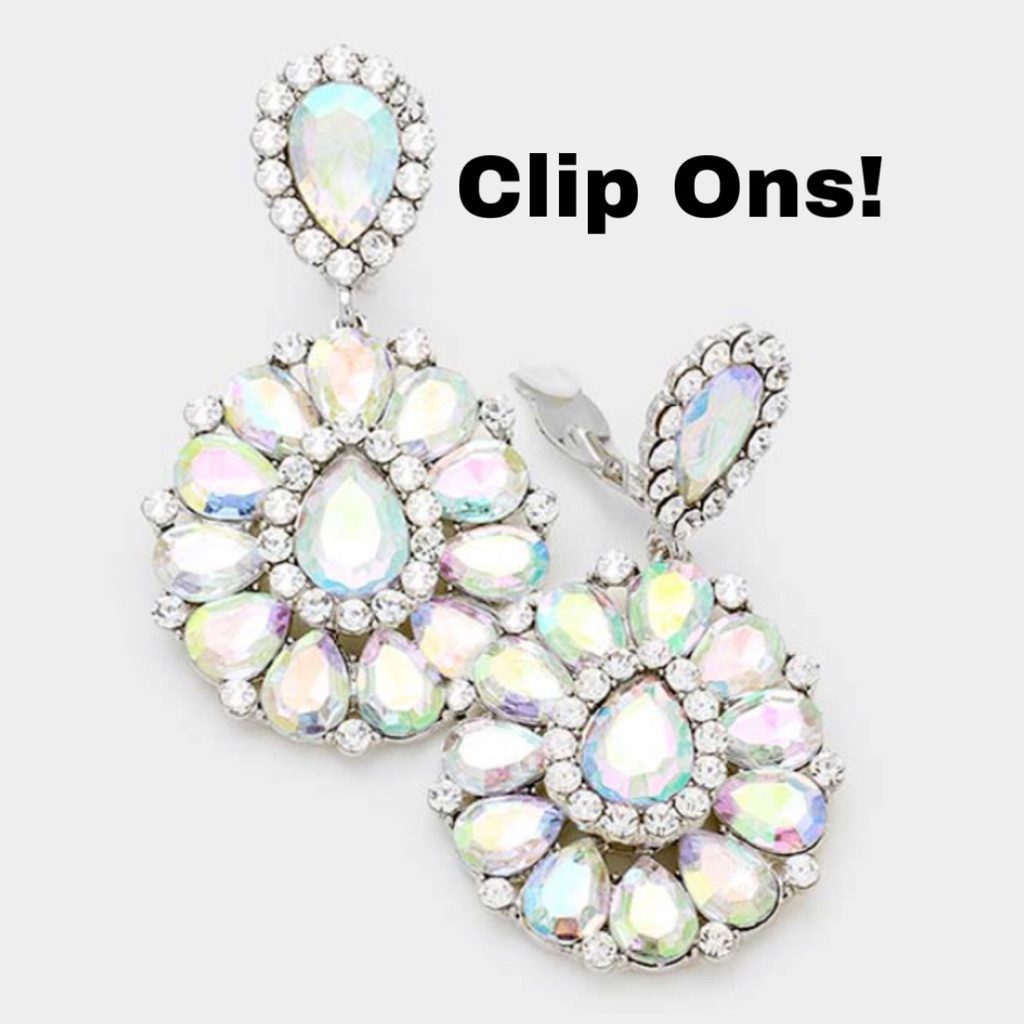 Ab Swarovski Crystalrainbow Effect Clip Ons